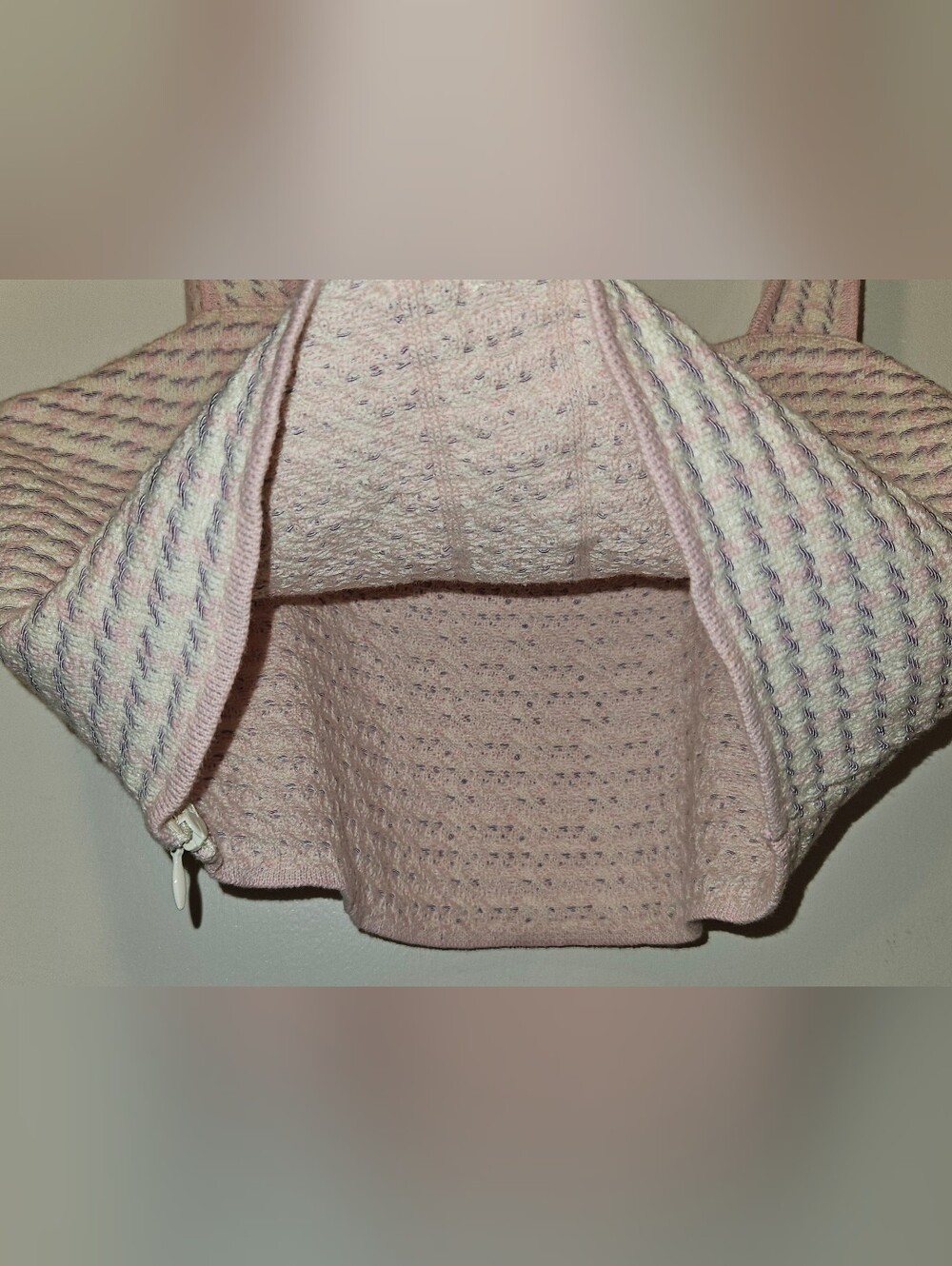SANDRO Daniella Tweed Cropped Top Rose Pink $220 Paris Size Small NWT - Picture 5 of 16